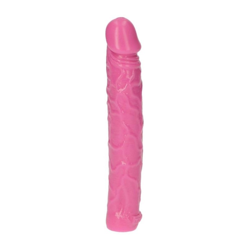 Dildo żylaste różowe wodoodporne gumowe 16,5 cm